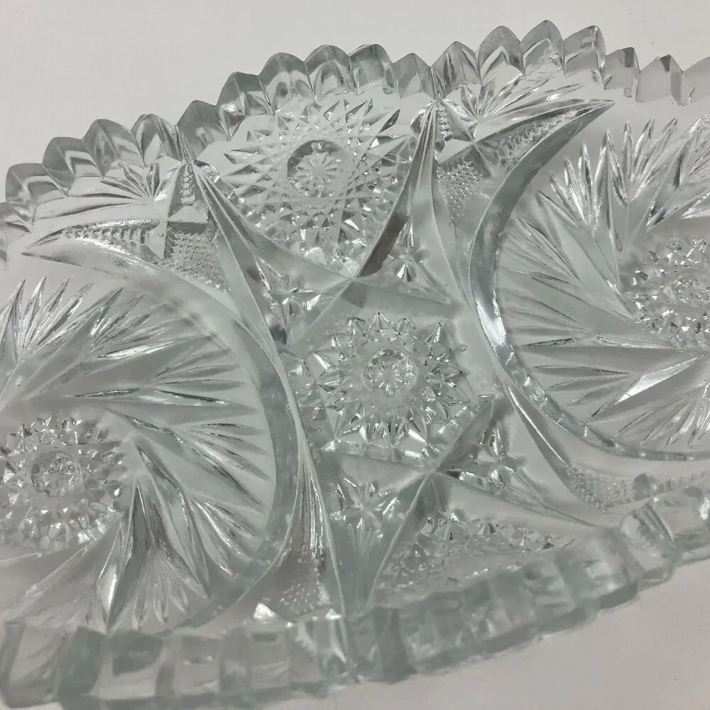 Lot of 10 Glass Unbranded Clear Crystal Vintage Glassware